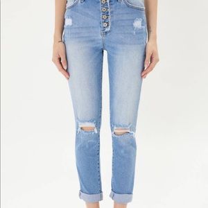 NWT Kancan hi-rise cuffed Mom Jean